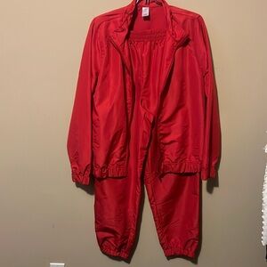 Red Unisex Windbreaker Tracksuit Set